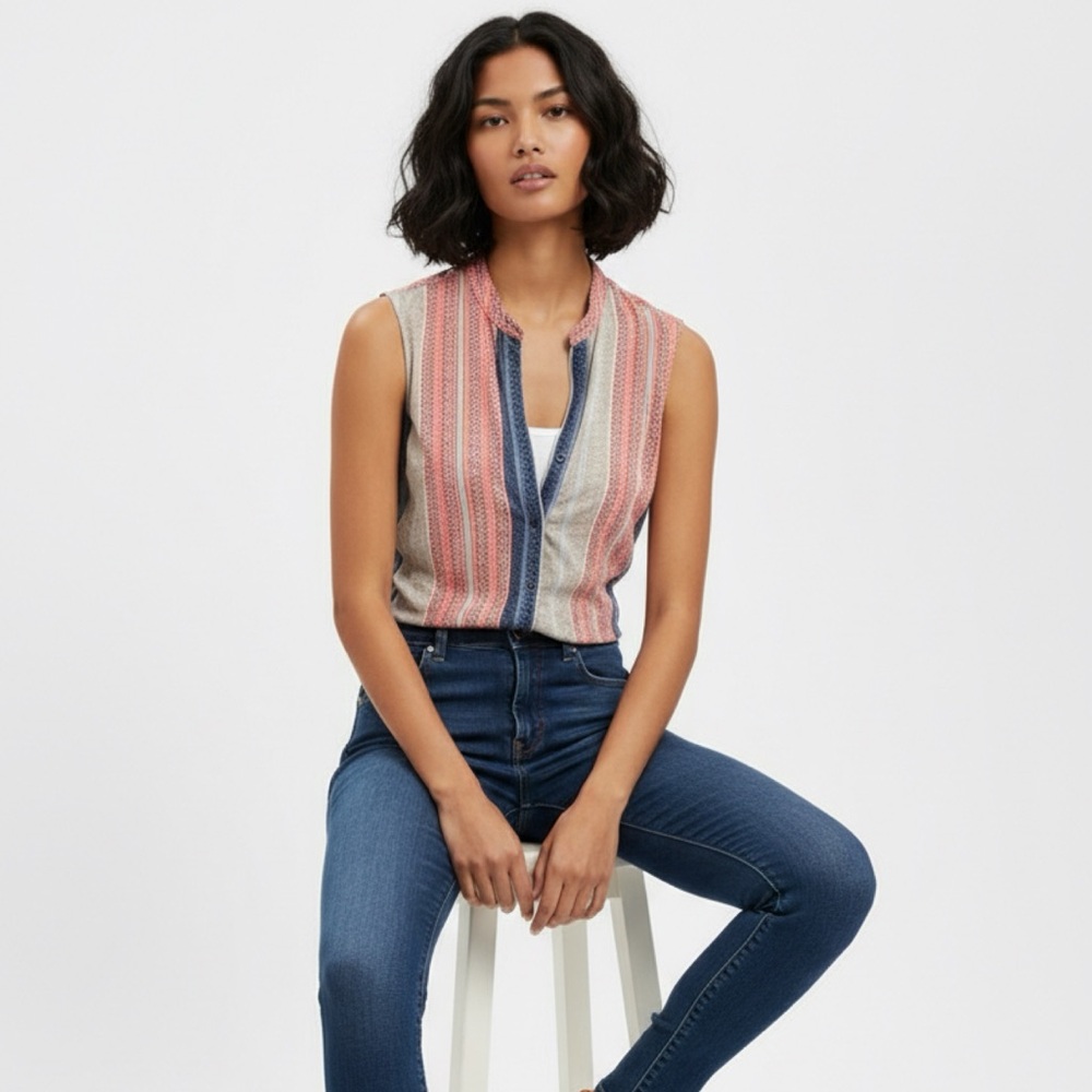 GG Collection Multicolor Striped Button Down Shirt